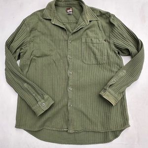 Weekendz Off Green Long Sleeve Button Down Shirt